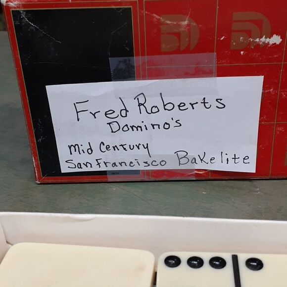 Bundle of 2 sets of Dominoes: Fred Roberts Bakelite & Double-Nine color dot - Picture 3 of 6